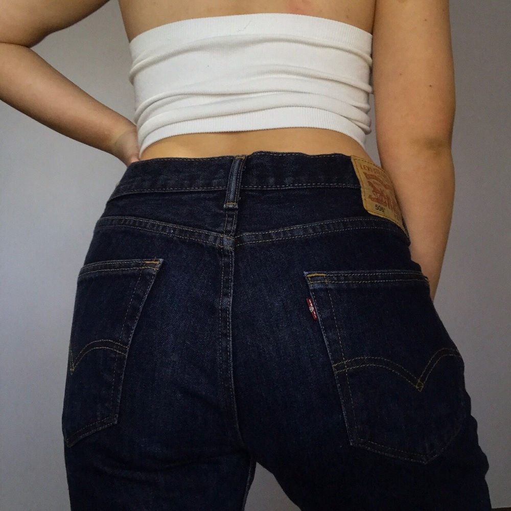 Levis 505 Straight leg dark wash jeans